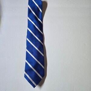IZOD Mens Silk Striped Necktie Blue White Classic Formal Business